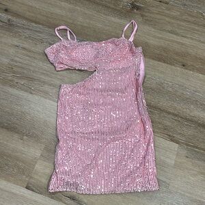 NWT Women's cowl neck sequin dress - medium with open side